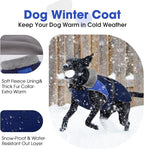Nanaki Warm Fleece Lined Winter Coat Jacket Vest for Dogs, Waterproof Reflective Dog Snowsuit with Leash Hole, Furry Collar Medium Puppy Coat for Outdoor Walking Hunting, Easy On Pet Snowsuit Blue XL