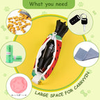 Convenient Dog Poop Bag Holder Leash Attachment with Zipper Case for Potty Bags - Trash Bag Carrier Accessory Dispenser for Poo Bags,Watermelon,Medium