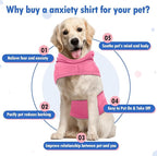 Small Anxiety Shirt for Dogs,Breathable Anxiety Jacket for Strangers,Storm,Travel,Bichon Calming Vest Wraps,Breathable for All-Seasons,Machine Washable(Rose)