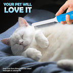 Grooming Comb for Dogs and Cats with Long & Short Stainless Steel Metal Fine Teeth for Detangling Matted Hair - Pet Detangler Comb for Removing Tangles, Knots, Loose Fur from The Undercoat