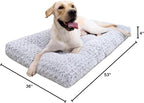 KSIIA Washable Dog Bed Deluxe Plush Dog Crate Beds Comfy Kennel Pad Anti-Slip Pet Sleeping Mat for Large, Jumbo, Medium, Small Dogs Breeds, 53" x 36", Gray