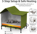 Heated Outdoor Cat House – Weatherproof Winter Shelter for Stray & Outdoor Cats, Insulated & Elevated Design for Porch, Yard, Barn or Garage, Easy Assembly Warm Cat Shelter