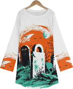 MARSVOVO Women Novelty Graphic Plus Size Sweater Crewneck Long Sleeve Cute Printed Loose Fit Casual Fall Sweaters Top
