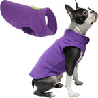 Gooby Fleece Vest Dog Sweater - Lavender, Small - Warm Pullover Fleece Dog Jacket with O-Ring Leash for Small to Medium Dogs