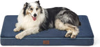 Bedsure Memory Foam Dog Beds Large Sized Dog - Orthopedic Pet Beds for Crate with Removable Washable Cover and Nonskid Bottom, Plush Flannel Fleece Top Pet Mat, Navy