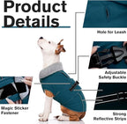 Lelepet Warm Dog Coats for Extra Large Dogs Waterproof Dog Winter Jacket Reflective Pet Fleece Vest Windproof Cold Weather Coats with Adjustable Buckle & Leash Hole, Dark Green, XXXL
