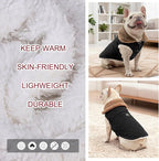 BEAUTYZOO Winter Dog Vest Coat with Harness Built in, Warm Puppy Jacket for Small Medium Dogs, Lightweight Cold Weather Small Dog Coat, Fleece Puffer Vest Windproof Snowproof Pet Clothes, Black