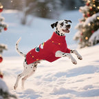 BRKURLEG Christmas Dog Sweaters for Cold Weather, Soft Warm Turtleneck Sweaters for Medium Large Dogs, Xmas New Year Pet Knitted Sweatshirt Outfit for Boston Terrier, Beagle (Red, L)