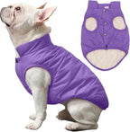 2 Layers Fleece Lined Warm Dog Jacket for Winter Cold Weather,Soft Windproof Medium Dog Coat,Purple L