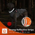 Dog Winter Coat with Harness, Dog Jacket, Pet Clothes with Zipper on Back, Waterproof Windproof Warm Vest, Reflective Cold Weather Coats, for Small Medium Large Dogs, Thick, Orange, L