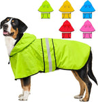 Dog Raincoat - Waterproof Reflective Dog Rain Jacket, Adjustable Hooded Doggy Rain Coats with Leash Hole, Lightweight Pet Slicker Poncho (XX-Large, Green)
