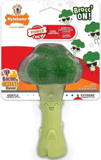 Nylabone Broccoli Power Chew Toy for Dogs, Dog Toys for Aggressive Chewers, Bacon & Cheese Flavor, Large Dogs - Up to 50 lbs, 1 Count