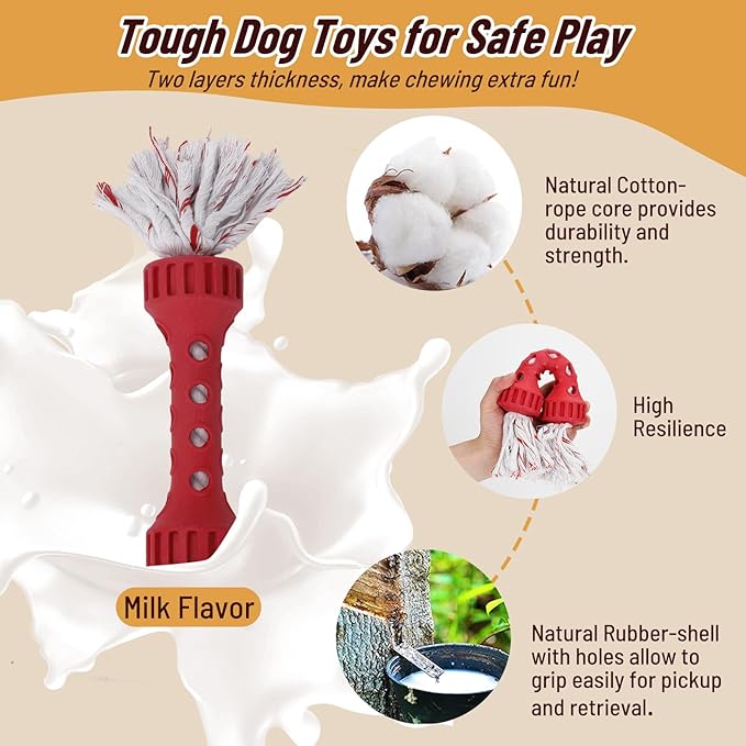 2PCS Premium Durable Rope Toys for Aggressive Chewers, Dog Tug of War Toys for Medium/Large Dogs, Glow in The Dark Outdoor Dog Fetch Toy, Interactive Dog Toy, Keep Your Powerful Chewers Busy
