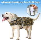 Dog Rain Coat for Large Dogs Waterproof Hooded Rain Jacket with Reflective Strips Leash Hole & Poncho Adjustable Fit (CamoDuck,XXL)