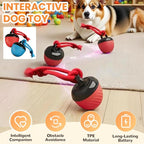 Interactive Dog Toys Ball, 2026 New Smart Pet Puppy Ball with Ropes, Random Path Electric Automatic Moving and Rolling Dogs Toy, for Small Medium Large Dogs Daily Training (Blue*2)
