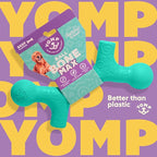 Yomp BallBone MAX: All-Natural Rubber Dog Toy, Nontoxic, Safe for Pet Play (Teal)