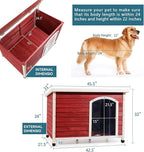 Petsfit Weatherproof Wooden Outdoor Dog House, Large, 1-Year Warranty