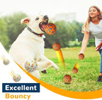 Petcare 2 Pack Dog Balls Toys for Aggressive Chewers Indestructible Tennis Balls for Medium Large Dogs Water Toy Chew Ball Tough Durable Big Dog Toys Bouncing Ball for Dogs to Fetch, Orange+White