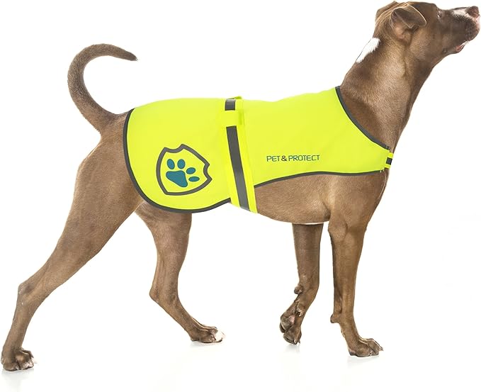 Reflective Dog Coat for Safety – Ideal Dog Vest for High-Visibility When Walking, Jogging or Training – Sizes to Fit Small, Medium, Large Breeds 16-130 lbs (X-Large)