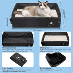 Soft-Sided Cat Carrier with Litter Box for Traveling & Camping, Pet Bag Fit Pets Up to 20lbs,17.7' * 11.8 * 11.8 inches Cat Travel Carrier Purple