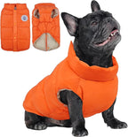 Kuoser Dog Coat Puffer Vest, Warm Dog Jacket Windproof Dogs Cold Weather Coats Pet Snowsuit Padded Vests, Lightweight Puppy Winter Clothes for Small Dogs, Button Design, Easy On/Off, Orange XS