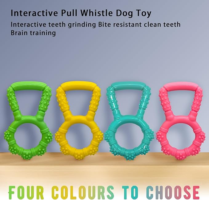 Tug of War Dog Toy, Interactive Dog Pull Toys, Adult and Puppy Teething Toy, Tough Chew Toy for Small Medium Large Dogs, Rubber, Lightweight, Comfortable Grip (Green)