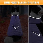 iBuddy Dog Winter Jackets with Fleece Vest,Waterproof Warm Dog Snow Jacket Windproof, Reflective Adjustable Pet Dogs Cold Winter Coat for Large Dogs Girl Boy