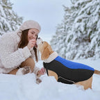 Warm Dog Coat,Waterproof Jacket in Winter Adjustable and Reversible Doggy Fleece Outfit,Thick Clothes with Foldable Collar for Puppy in Cold Days,M RoyalBlue