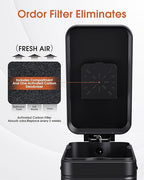 Small Trash Can with Lid Soft Close-10L/2.6 Gal Stainless Steel Outdoor Dog Poop Garbage Can-Metal Waste Bins with Pedal for Bathroom Bedroom Office-Black