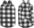 KAMA BRIDAL Spring Autumn Winter Coat Pullover Fleece Vest for Cats Small and Medium Dogs Thin Sweater Black & White Plaid (Black, S)