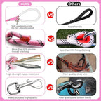 Nylon Dog Leash 6FT 10FT 20FT 30FT Diameter 2/5 Inch with Comfortable Silicone Handle Highly Reflective No Tangle for Medium Large Dogs Outside Walking Camping Backyard. (Pink, 30FT)