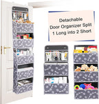 Dog Toy Basket - 5-Shelf Hanging Organizer with 2 Metal Hooks, 5 Pockets for Dog Leash, Harness, Toys & Treats - 62.5''(H) Bone Claw Print