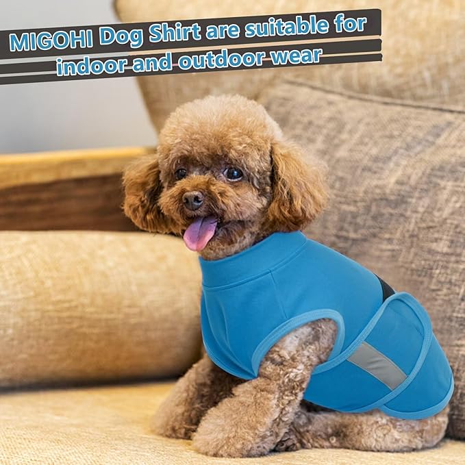 MIGOHI Dog Anxiety Relief Coat,Comfort Anxiety Vest for Dogs,Adjustable Dog Anxiety Calming Wrap for Fireworks,Thunderstorm,Travel,Separation,Anxiety Jacket for Large Dogs,L,Blue