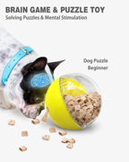 Interactive Dog Treat Toy, Mental Stimulation and Enrichment, Yellow