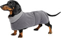 Geyecete Dachshund Sweaters - Dachshund Coat Perfect Winter Coat with Padded Fleece Lining and High Collar - Dog Snowsuit with Adjustable Bands - Gray - L