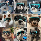 Dog Goggles Sunglasses Small to Medium Breed, Anti-Fog UV400 Lens Puppy Sunglasses, Adjustable Lightweight Doggie Goggles for UV, Wind, Snow, Dust Protection, Blue