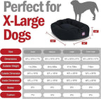 Majestic Pet 52 Inch Bagel Calming Dog Bed Washable – Cozy Soft Round Pet Bed with Spine Support for Dogs to Rest their Head - Fluffy Donut Puppy Bed 52x35x11 (Inch) - X-Large – Black