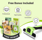 MIU COLOR Pet Grooming Brush, Deshedding Tool for Dogs & Cats, Effectively Reduces Shedding by up to 95% for Short Medium and Long Pet Hair，Apple Green