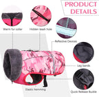 QBLEEV Warm Dog Coat Reflective Jacket, Waterproof Dog Winter Coat Turtleneck Puppy Clothes for Cold Weather, Thick Fleece Pet Snowsuit Christmas Vest Apparel for Small Medium Large Dogs S