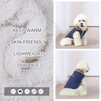 BEAUTYZOO Winter Dog Coat with Harness Built in, Warm Dog Puffer Jacket Vest Padded Fleece Cold Weather Coats Windproof Waterproof Snow Jackets Clothes for Small Medium Puppy, Blue M