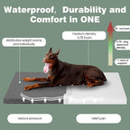 Durable Outdoor Waterproof Dog Bed up to 35 lbs Medium Dogs Chew Resistance Dog Crate Mat Washable Cover
