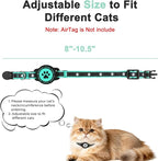 Airtag Cat Collar Breakaway, Reflective Cat Collar with AirTag Holder and Bell, Compatible with Apple Air Tag, Comfortable Padding, Adjustable, Durable (Turquoise, XS)