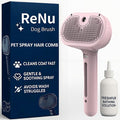 Fresh Fur Shower Brush, 3-in-1 Self-Cleaning Steamy Pet Brush for Dogs & Cats – Grooming Tool for Long & Short Hair, Removes Loose Hair and Reduces Shedding (Pink)