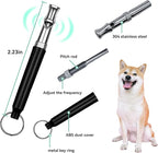2 Pack Dog Whistle, Dog Whistle to Stop Barking Neighbors Dog, Adjustable Ultrasonic Silent Dog Training Whistles(Black and White with Lanyard)