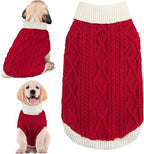 Small Dog Sweaters with Leash Hole Turtleneck Dog Sweaters Knitwear Boys Girls Warm Soft and High Stretch Pet Clothes for Fall Winter，Pet Shirts for Kitten Puppy Red Small