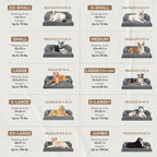 Large Dog Bed Orthopedic Washable - Memory Foam - XXL Large Big Dogs - Beds Bolster Pet - Couch Sofa - Waterproof with Removable Cover - Dark Grey Dog Bed