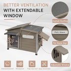 Outdoor Dog House, Weatherproof Wooden Kennel for Medium Dogs, Large Wooden Dog House with Chew-Proof Iron Frame, Removable Floor (Grey, 43.5" D x 29.5" W x 33.5" H) (Grey, 34" D x 22" W x 26.5" H)