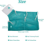 Breathable Mesh Shower Bag - Anti Scratch Adjustable Grooming for Nail Trimming, Bathing - Polyester Soft Cat Washing (White-Green)