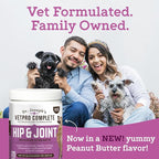 VetPro Complete Dr. Joseph's Peanut Butter Hip and Joint Dog Chews, 60 Count, Pain and Inflammation Relief with Glucosamine, Chondroitin, MSM, Turmeric, Vitamin C, Omega 3, Treats Hip Dysplasia
