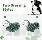 Dog Raincoat, Waterproof Windproof Dog Rain Jacket with Hood, Rain Coat with Leash Hole, Adjustable Raincoat Poncho for Small Medium Large Dogs Outdoor (Green, X-Large)